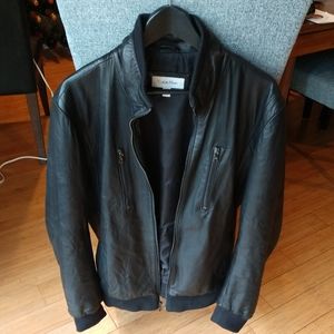 Calvin Klein 100% Leather Bomber Jacket